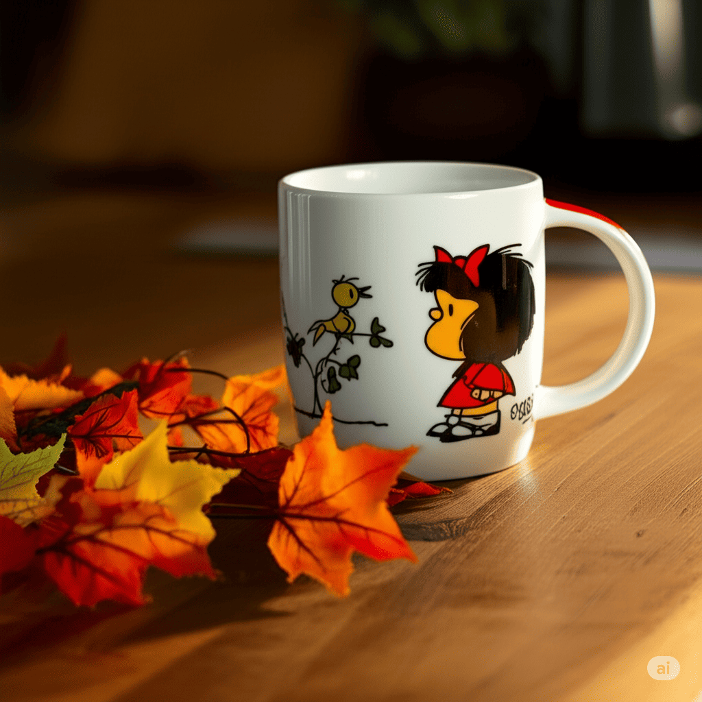 Taza de Porcelana de 354 ml con Alcancía de Metal Mafalda Licencia Varios Diseños AM48-005 Maki