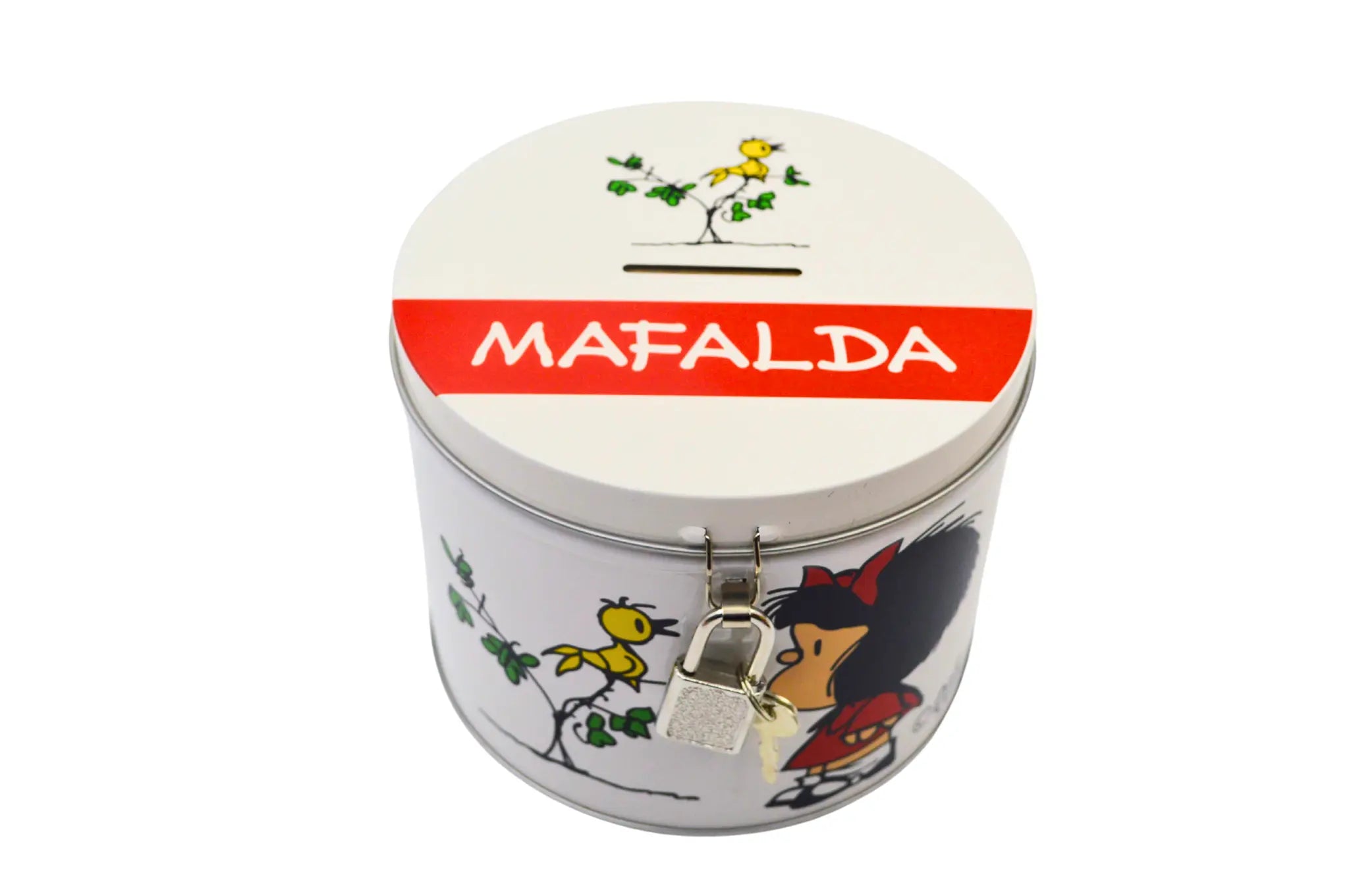 Taza de Porcelana de 354 ml con Alcancía de Metal Mafalda Licencia Varios Diseños AM48-005 Maki