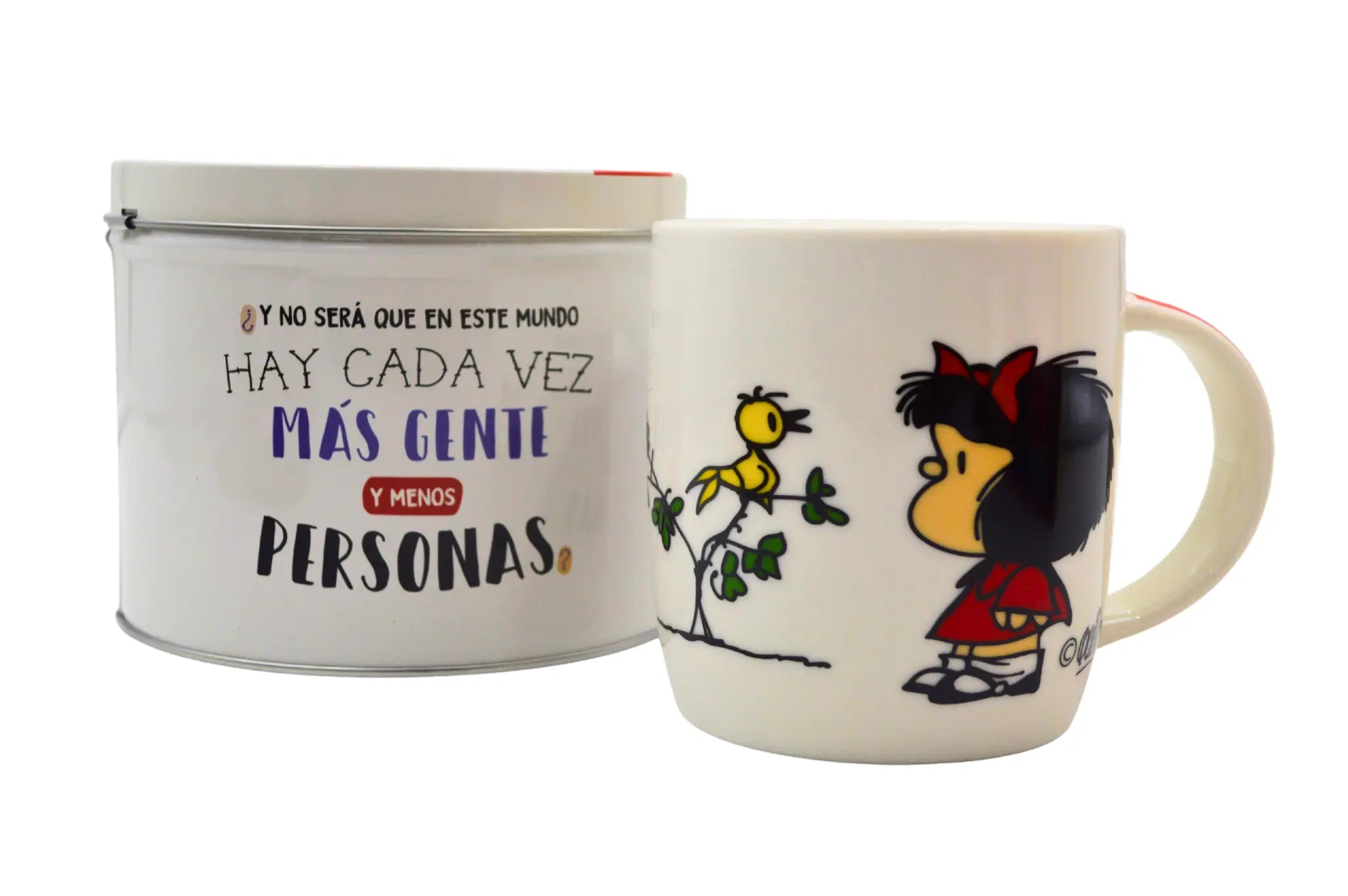 Taza de Porcelana de 354 ml con Alcancía de Metal Mafalda Licencia Varios Diseños AM48-005 Maki