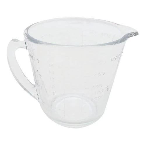 Taza para Medir Refractaria Graduada de 500 ml de Vidrio Resistente PYR-O-REY