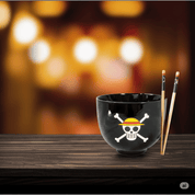 Tazón Bowl de 591 ml Porcelana con Palillos One Piece Calavera Anime Licencia BWL-OP-01