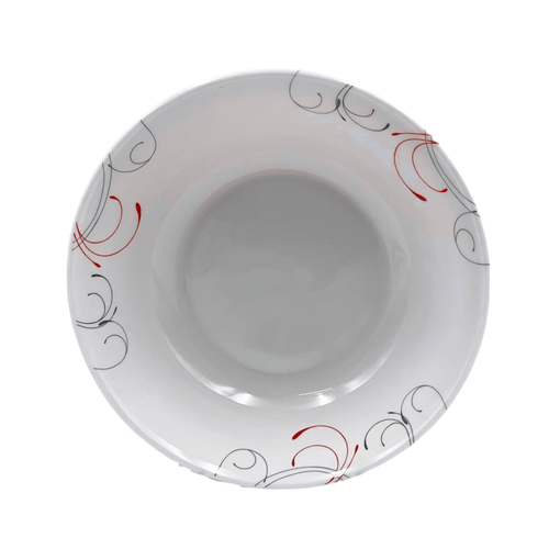 Tazón Sopero Avenero Cereal de 15 cm de Melamina Resistente Tipo Plástico Líneas Rojas TKM107 Tab and Kit