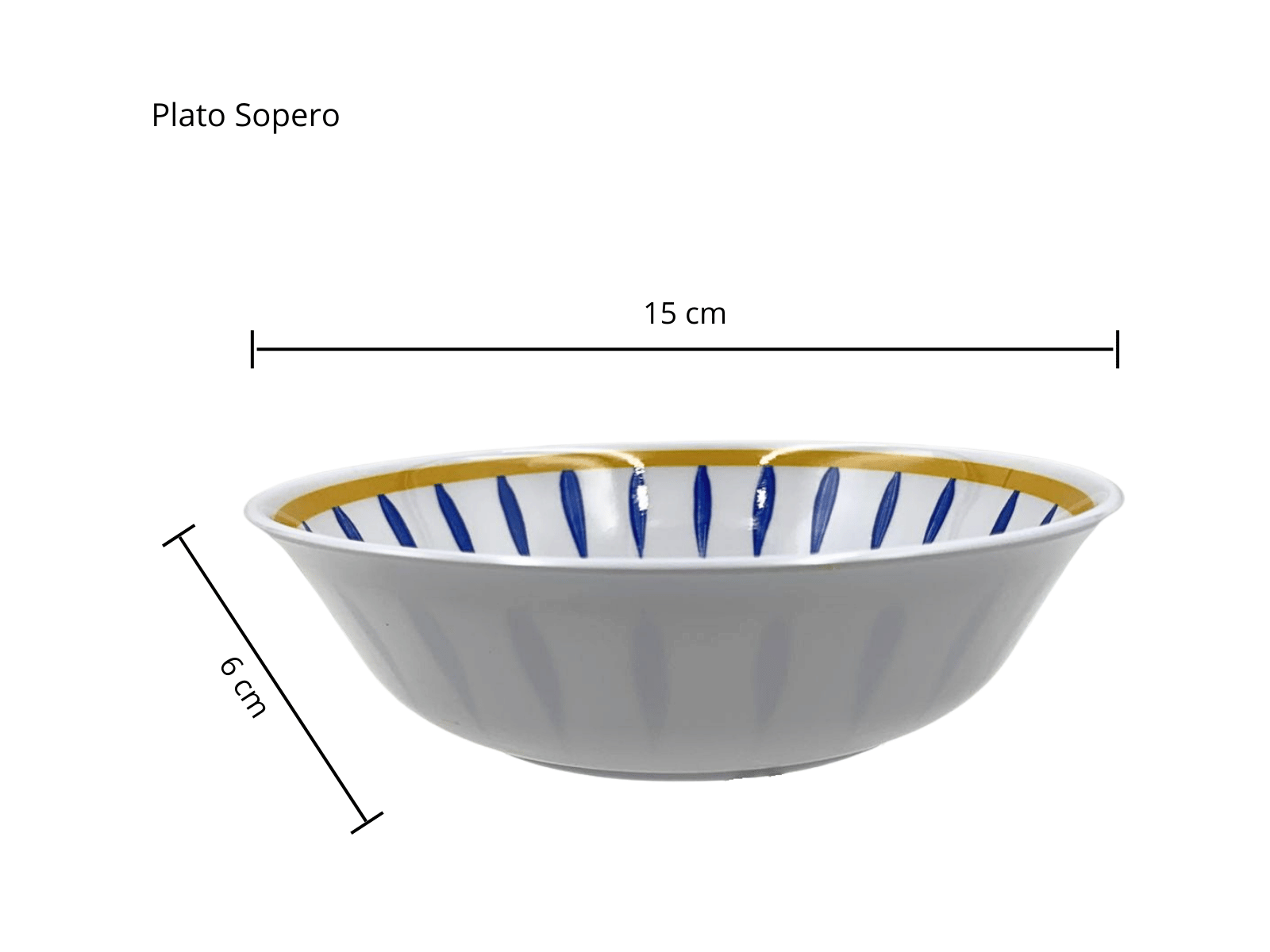 Tazón Sopero Avenero Cereal de 15 cm de Melamina Resistente Tipo Plástico Plumas Azules TKM123 Tab and Kit