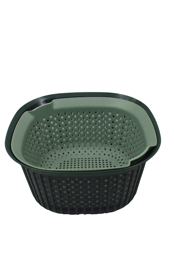 Recipiente con Colador Prácticos de 4 Litros de Plástico Smookey Verde Anforama