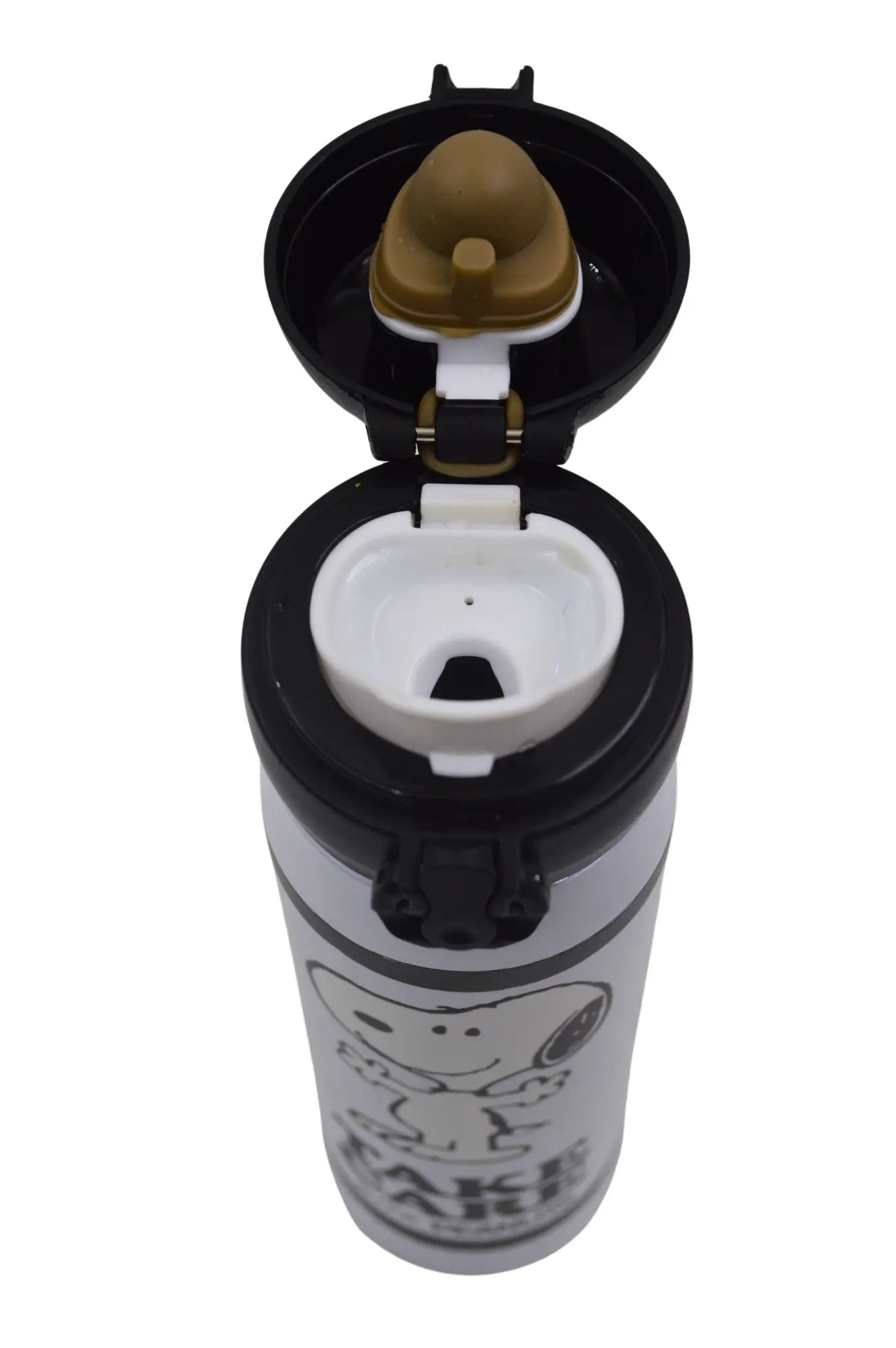 Termo con Tapa Automática de 410 ml de Acero Inoxidable Snoopy Charlie Peanuts AM42-009 Licencia