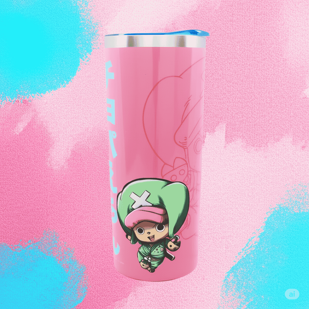 Termo con Tapa de 591 ml de Acero Inoxidable One Piece Choper Anime Licencia T-OP-05