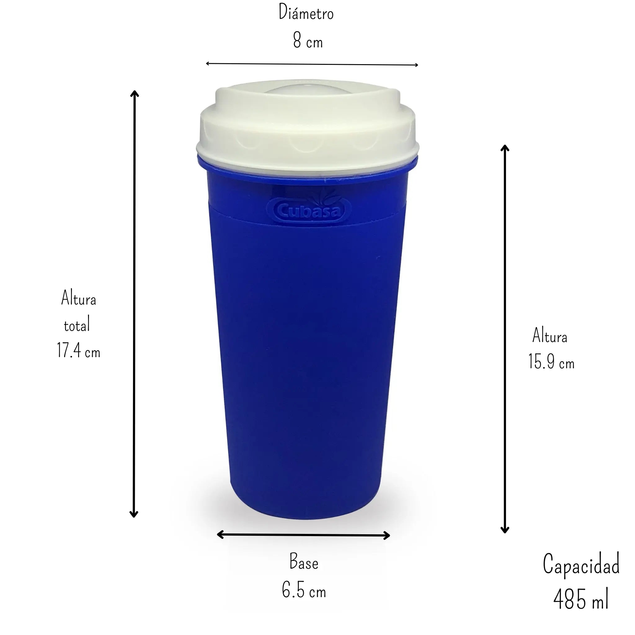 Termos para Café Té de 485 ml de Plástico con Tapa de Rosca Varios Colores Cubasa 0807