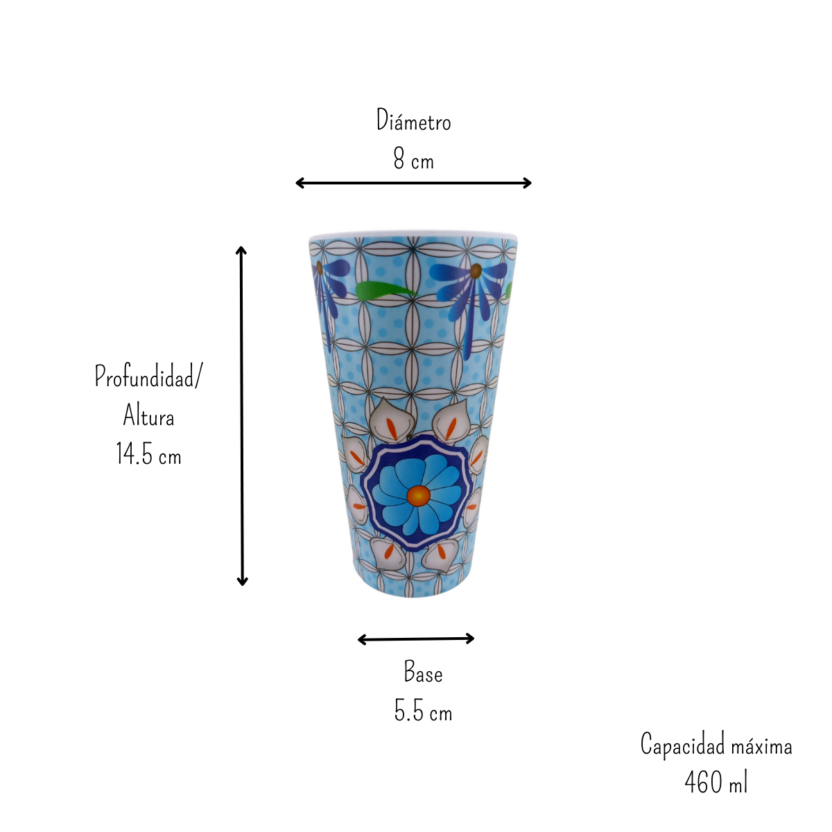 Vaso de 460 ml de Melamina Resistente tipo Plástico Alcatraz Tab and Kit