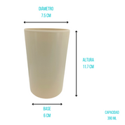 Vaso para Jugo o Agua de 350 ml de Melamina tipo Plástico Beige Tavola