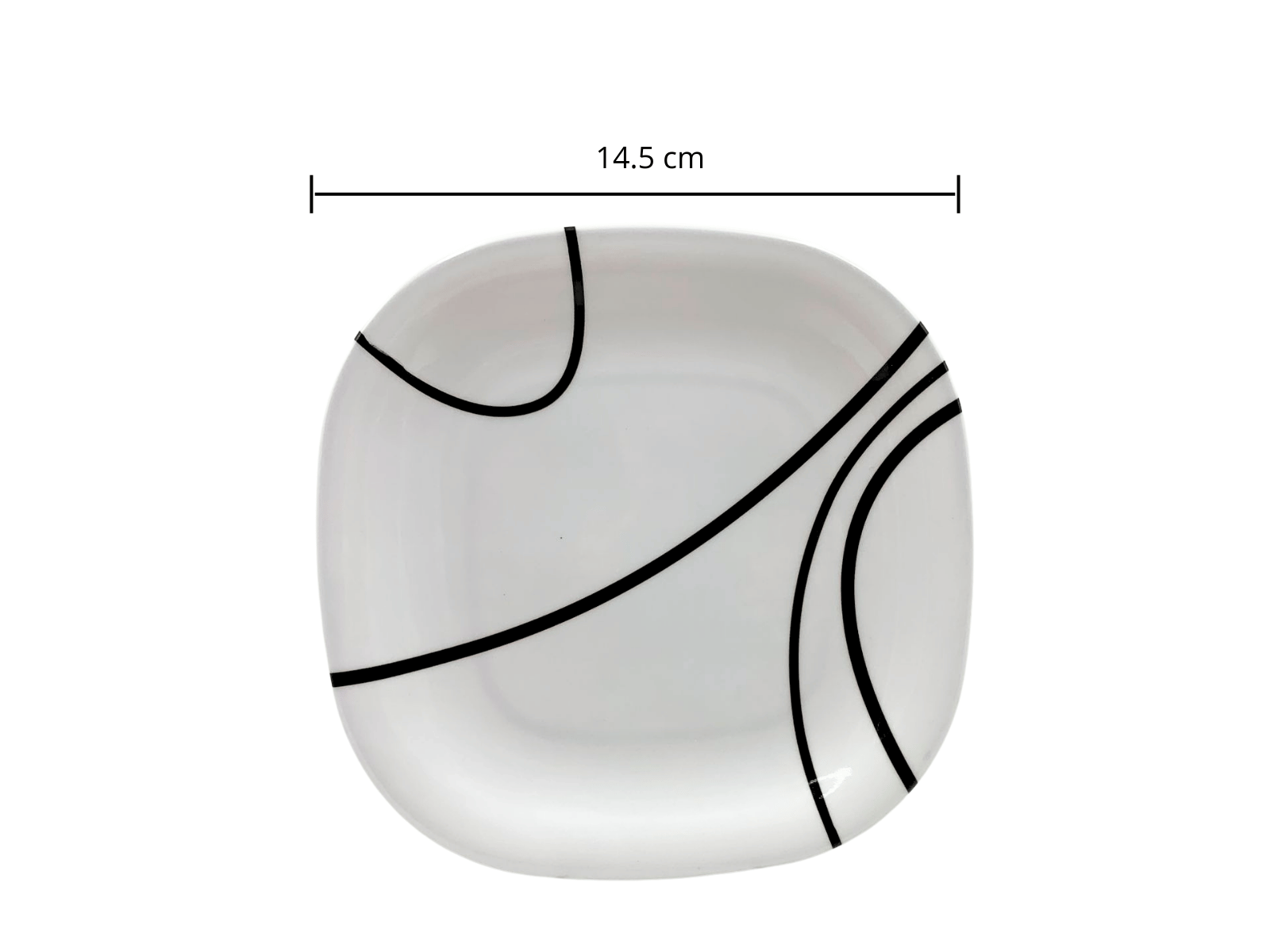 Vajilla Cuadrada con 12 piezas para 4 Personas de Melamina tipo Plástico Líneas TKM090 Tab and Kit