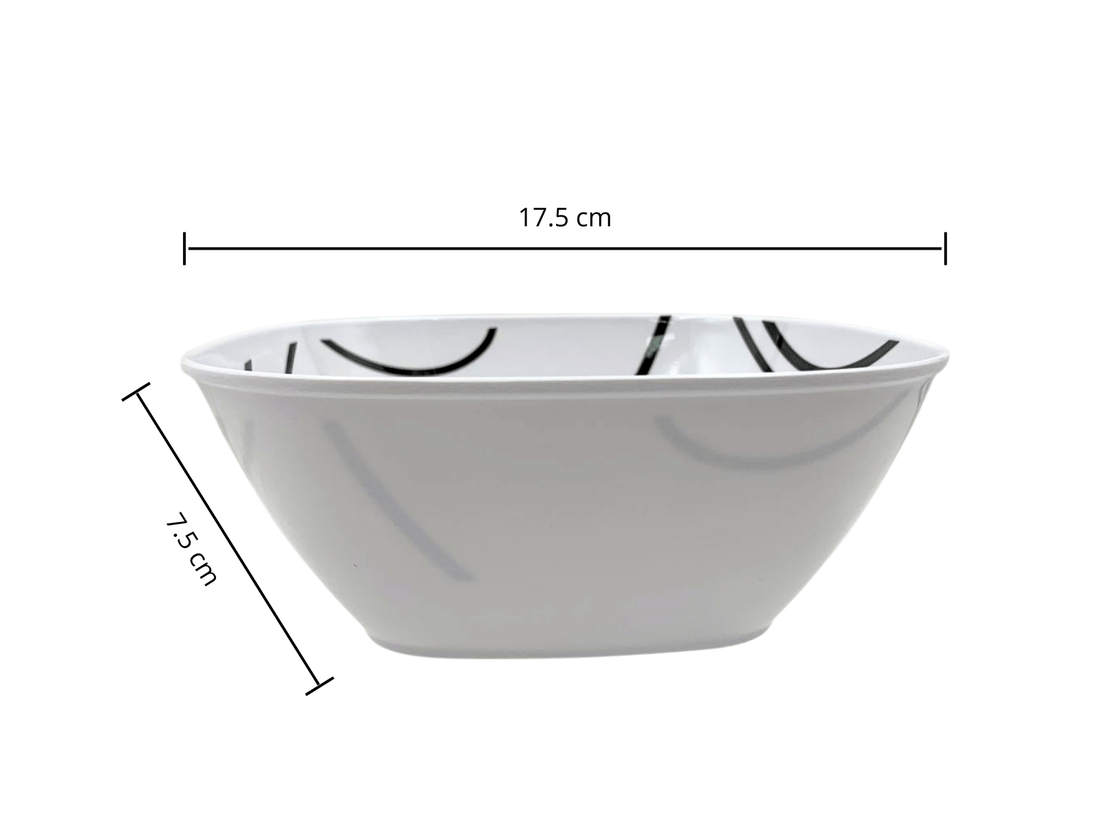 Vajilla Cuadrada con 12 piezas para 4 Personas de Melamina tipo Plástico Líneas TKM090 Tab and Kit
