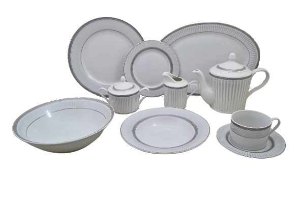 Vajilla de Porcelana Circular Clásica Elegante Kaiser 8 Personas 47 Piezas Kaiser