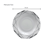 Vajilla Elegante de 20 piezas de Melamina Resistente tipo Plástico Líneas Gris Oscuro TKM119 Tab and Kit