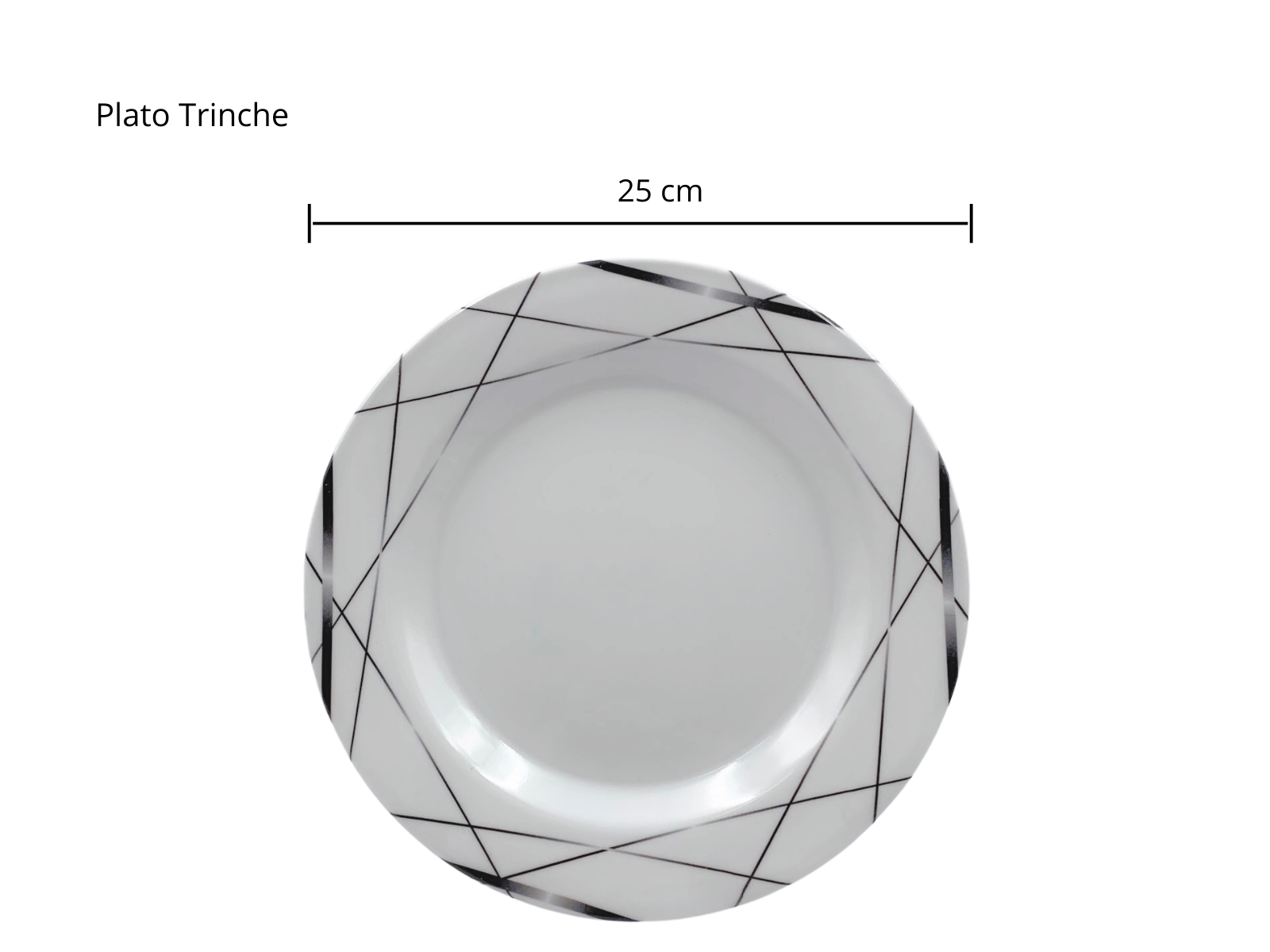 Vajilla Elegante de 20 piezas de Melamina Resistente tipo Plástico Líneas Gris Oscuro TKM119 Tab and Kit
