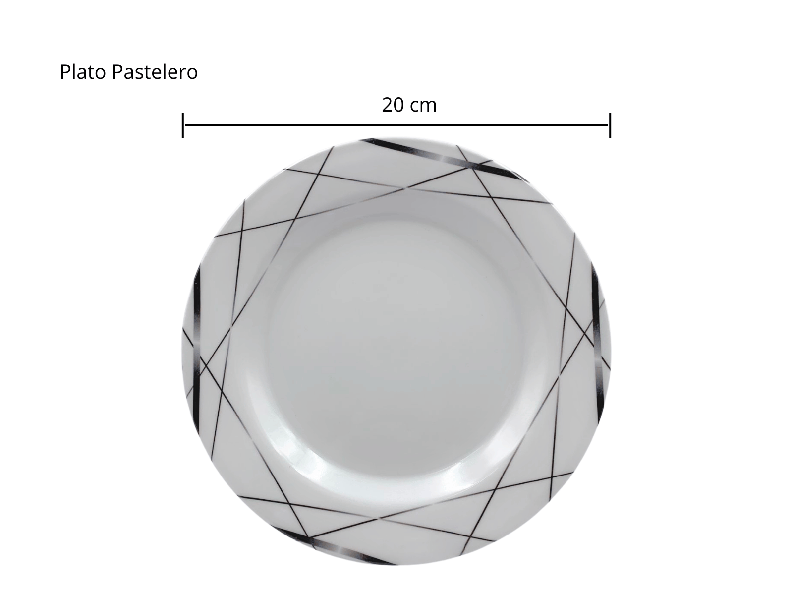 Vajilla Elegante de 20 piezas de Melamina Resistente tipo Plástico Líneas Gris Oscuro TKM119 Tab and Kit