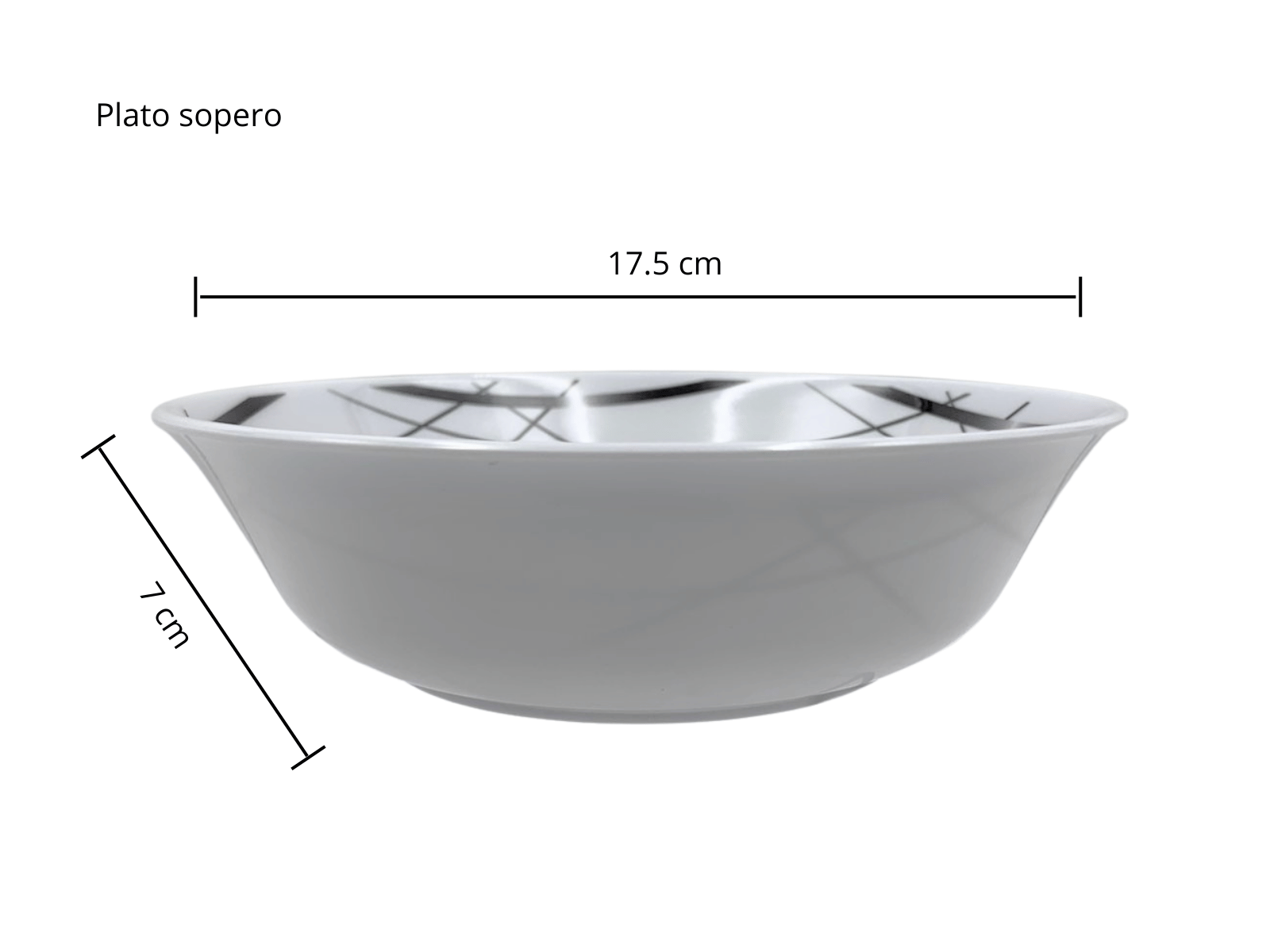 Vajilla Elegante de 20 piezas de Melamina Resistente tipo Plástico Líneas Gris Oscuro TKM119 Tab and Kit