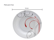 Vajilla Elegante de 20 piezas de Melamina Resistente tipo Plástico Líneas Rojas TKM111 Tab and Kit