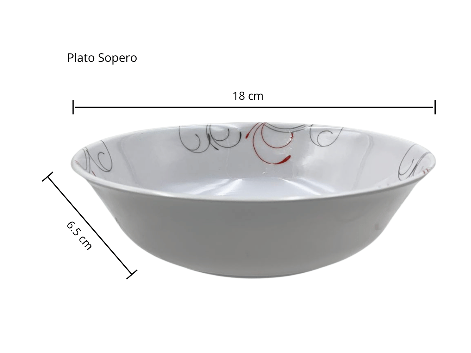 Vajilla Elegante de 20 piezas de Melamina Resistente tipo Plástico Líneas Rojas TKM111 Tab and Kit