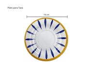 Vajilla Elegante de 20 piezas de Melamina Resistente tipo Plástico Plumas Azules TKM127 Tab and Kit
