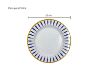 Vajilla Elegante de 20 piezas de Melamina Resistente tipo Plástico Plumas Azules TKM127 Tab and Kit