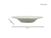 Vajilla Redonda Elegante de 20 piezas de Porcelana Color Blanco con Dorado TKVP002 Tab and Kit