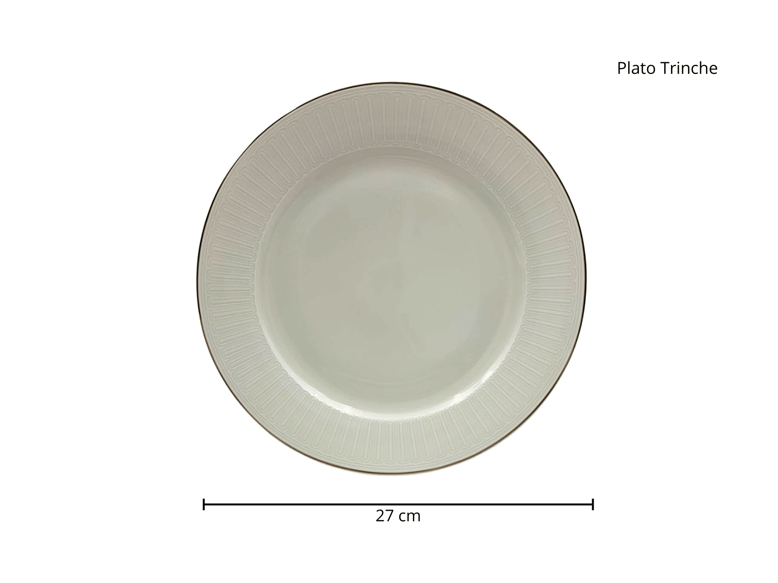 Vajilla Redonda Elegante de 20 piezas de Porcelana Color Blanco con Dorado TKVP002 Tab and Kit