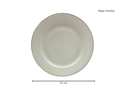 Vajilla Redonda Elegante de 20 piezas de Porcelana Color Blanco con Dorado TKVP002 Tab and Kit