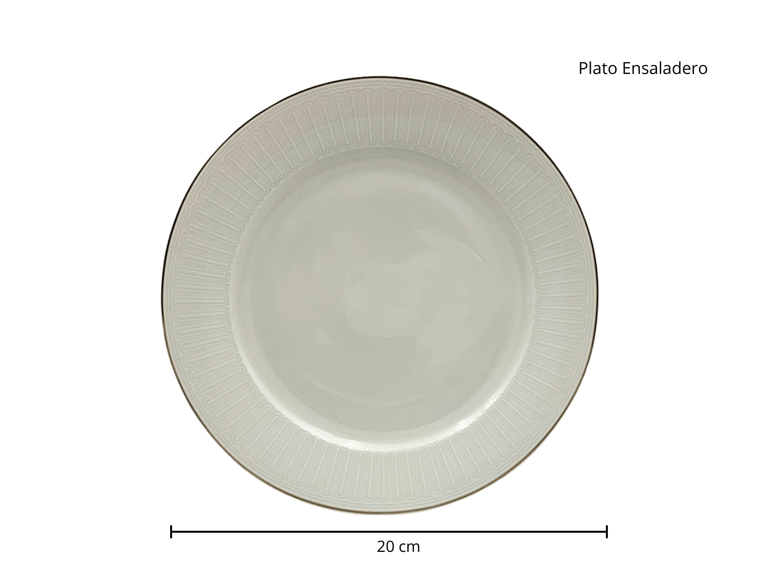 Vajilla Redonda Elegante de 20 piezas de Porcelana Color Blanco con Dorado TKVP002 Tab and Kit