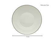 Vajilla Redonda Elegante de 20 piezas de Porcelana Color Blanco con Dorado TKVP002 Tab and Kit