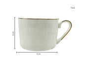 Vajilla Redonda Elegante de 20 piezas de Porcelana Color Blanco con Dorado TKVP002 Tab and Kit