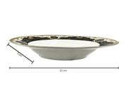 Vajilla Redonda Elegante de 20 piezas de Porcelana Color Negro con Dorado TKVP04 Tab and Kit