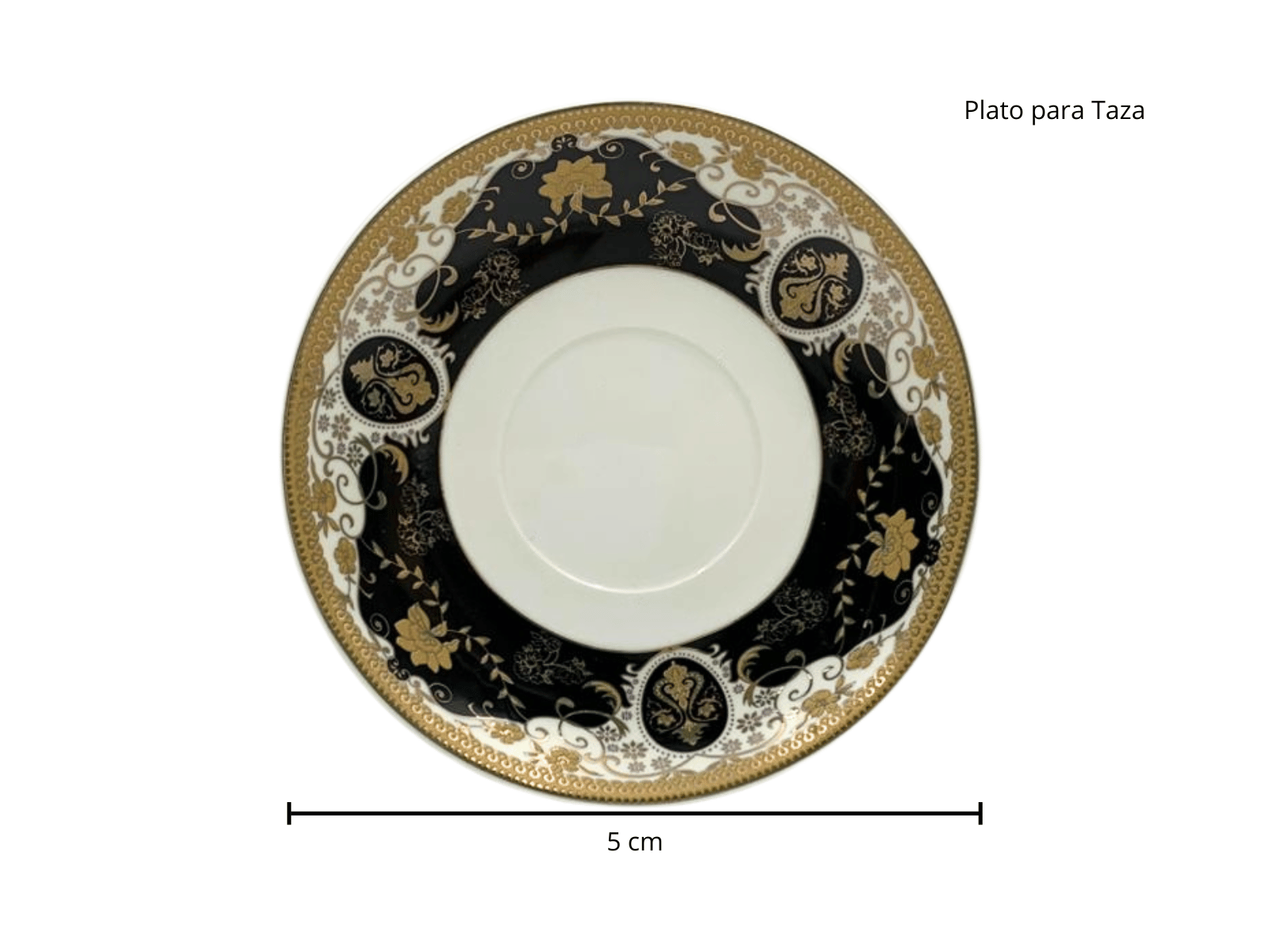 Vajilla Redonda Elegante de 20 piezas de Porcelana Color Negro con Dorado TKVP04 Tab and Kit