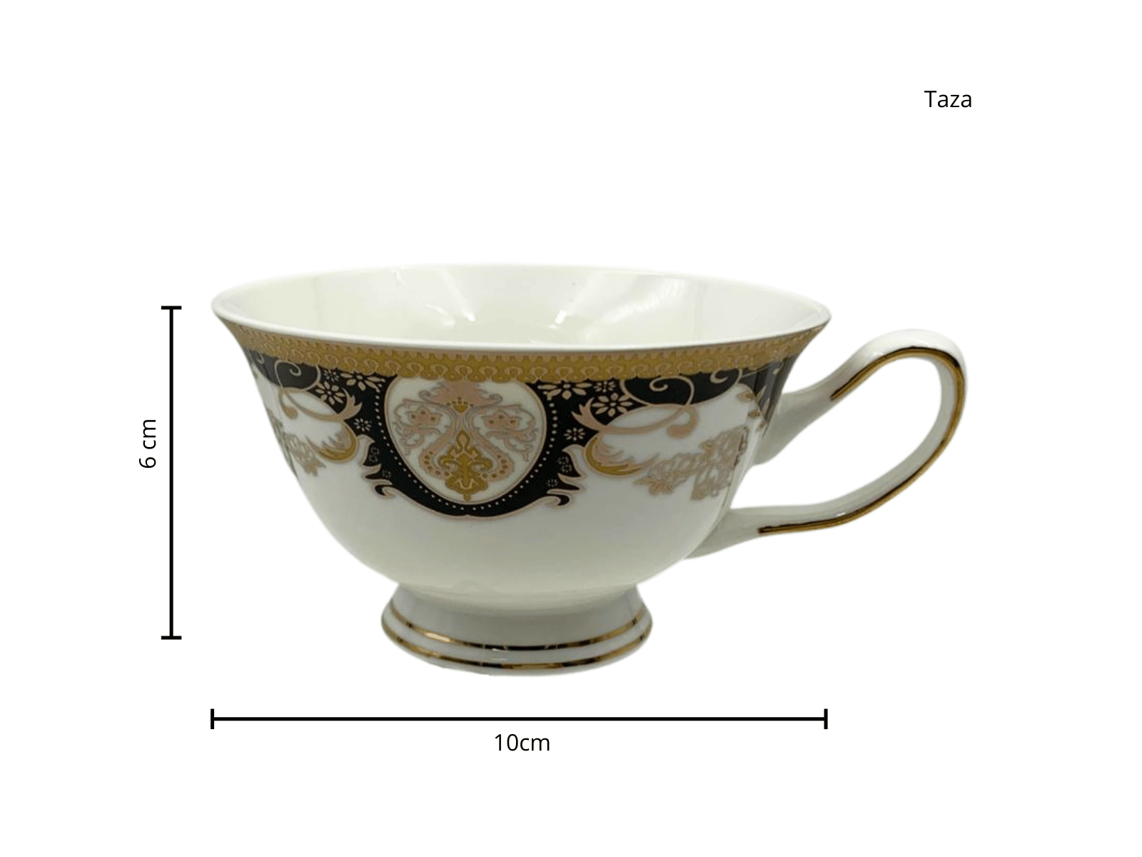 Vajilla Redonda Elegante de 20 piezas de Porcelana Color Negro con Dorado TKVP04 Tab and Kit