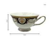 Vajilla Redonda Elegante de 20 piezas de Porcelana Color Negro con Dorado TKVP04 Tab and Kit