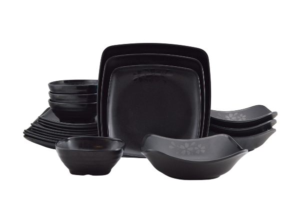Vajilla negra cuadrada crisa hotsell