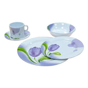 Vajilla Redonda Resistente de 20 piezas de Melamina tipo Plástico Tulipán Tab and Kit