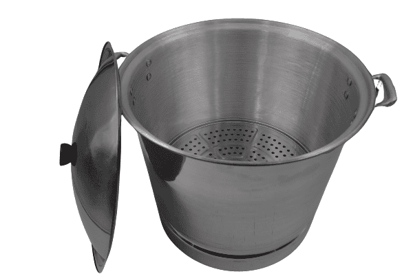 Vaporera de Aluminio con Rejilla Tapa y Asas de 34 cm de 30 Litros Komale