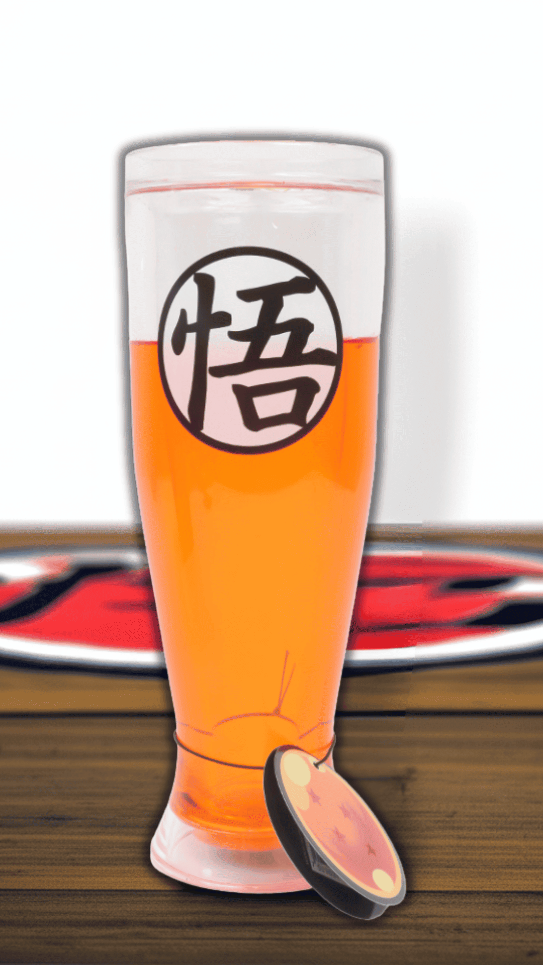Vaso Mágico de 450 ml de Acrilico y Gel Brilla en la Oscuridad Dragon Ball Corp Capsula Anime Licencia MG-DB-01