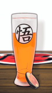 Vaso Mágico de 450 ml de Acrilico y Gel Brilla en la Oscuridad Dragon Ball Corp Capsula Anime Licencia MG-DB-01