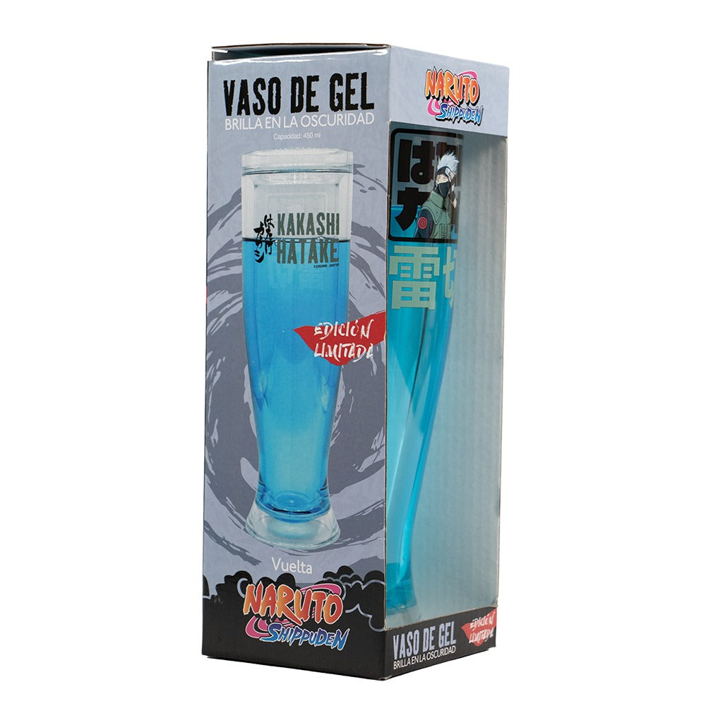 Vaso Mágico de 450 ml de Acrilico y Gel Brilla en la Oscuridad Naruto Kakashi Anime Licencia MG-NS-03
