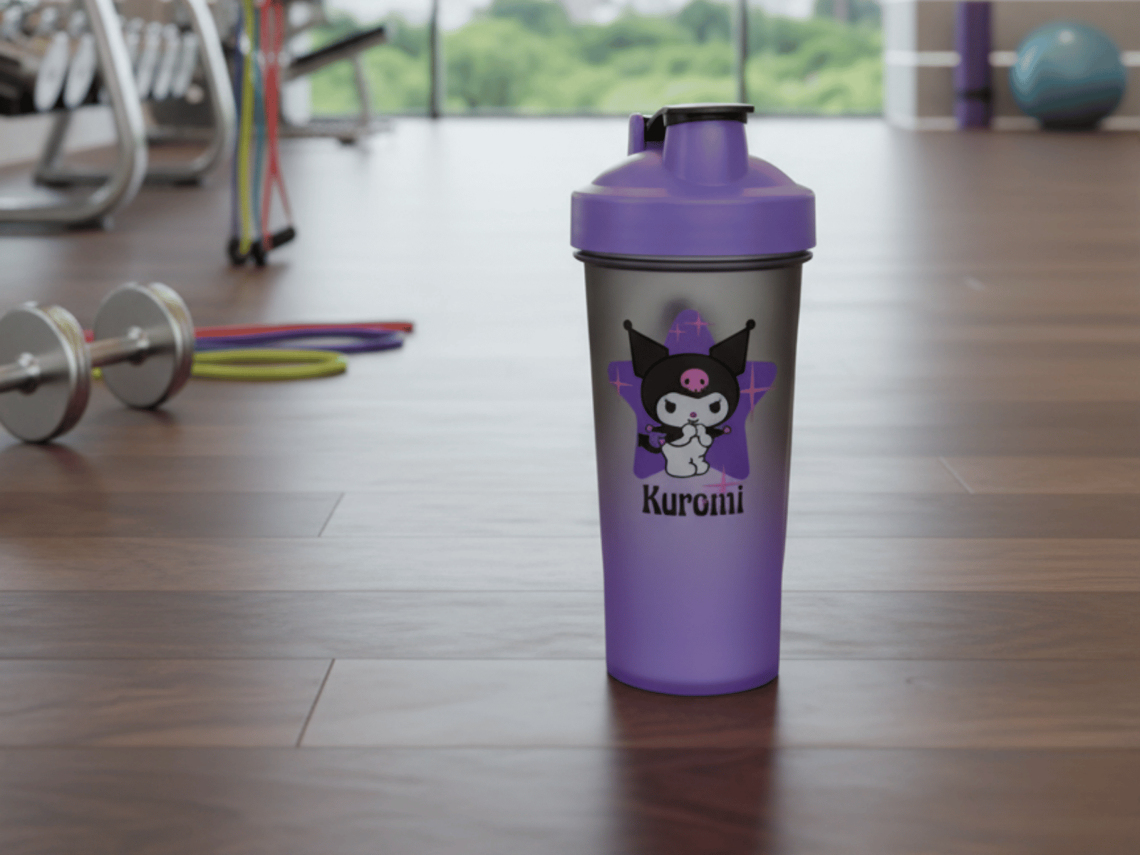 Vaso Shaker Gym de 650 ml Kuromi de Plástico con Tapa Double Color Edición Limitada SH-SKM-01 Geek Industry