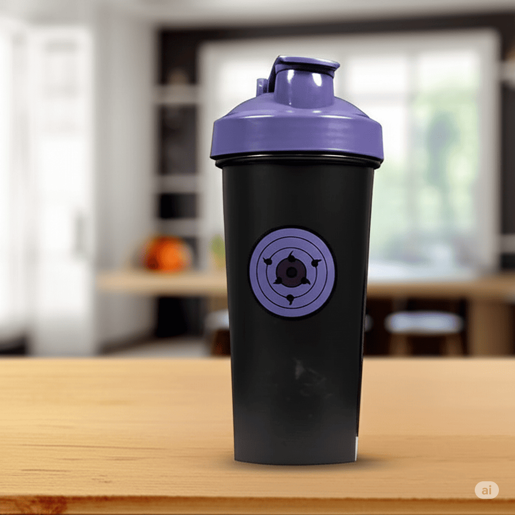 Vaso Shaker Gym de 650 ml de Plástico con Tapa Naruto Rinnegan Anime Licencia SH-NS-02