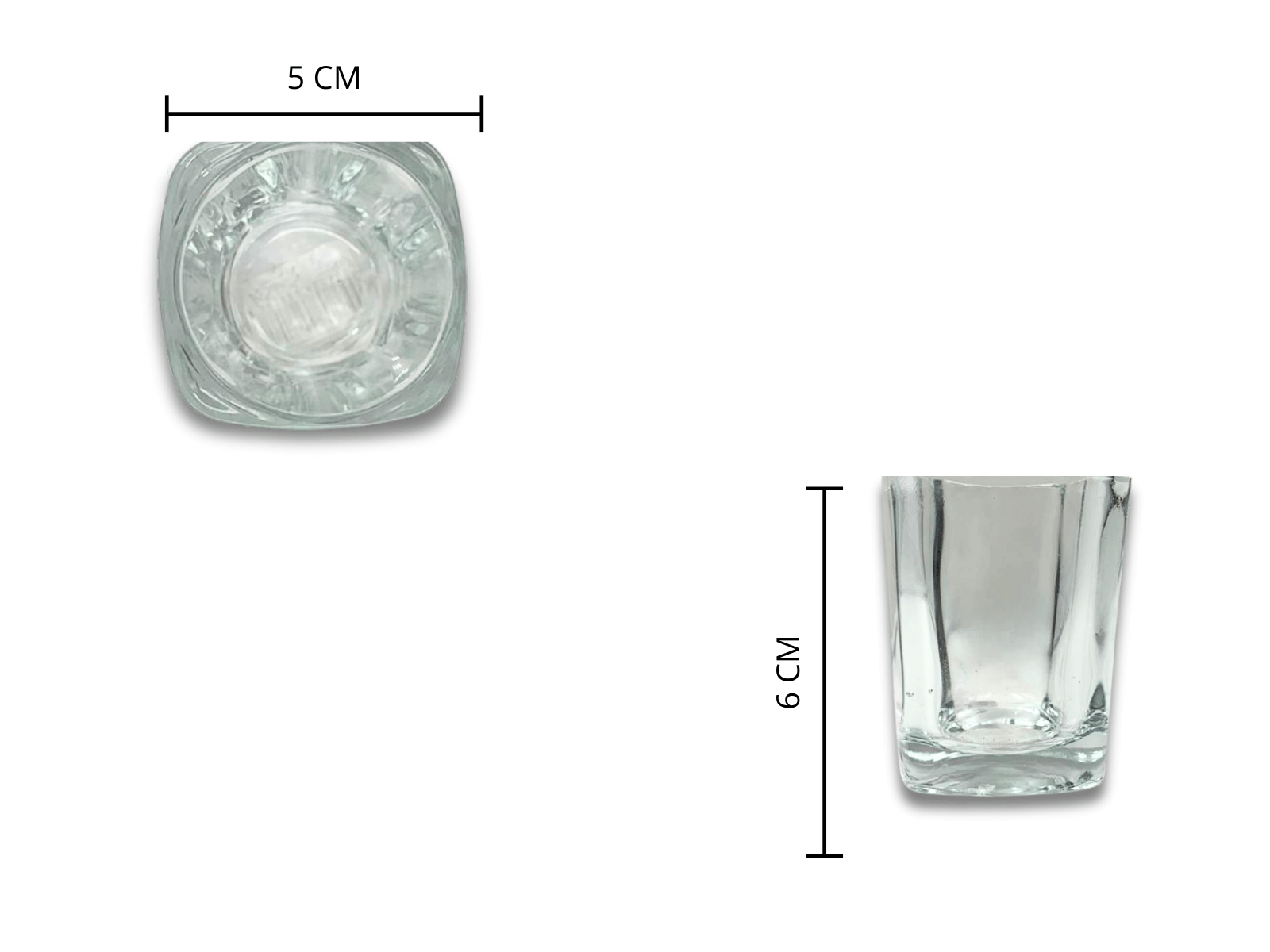 Vaso Tequilero de 70 ml 2 Onzas Cuadrado Liso de Vidrio Resistente 37548000000 Vidriera Santos