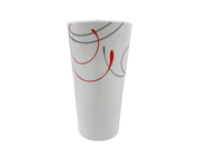 Vaso de Melamina Resistente tipo Plástico Líneas Rojas TKM109 Tab and Kit
