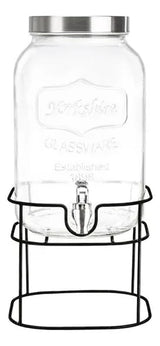 Vitrolero Dispensador tipo Mason Jar de 5 Litros de Vidrio con Base y Tapa 2807 Vittori (Venta Exclusiva para CDMX y Área Metropolitana)