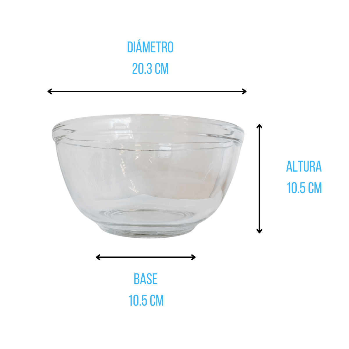 Tazon - bowl de vidrio multifuncion capaciadad de 2 Litros PYR-O-REY