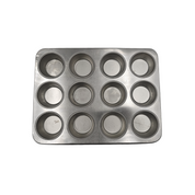 Molde para Cupcakes y Mantecadas de Estaño con 12 cavidades Gris La Ideal
