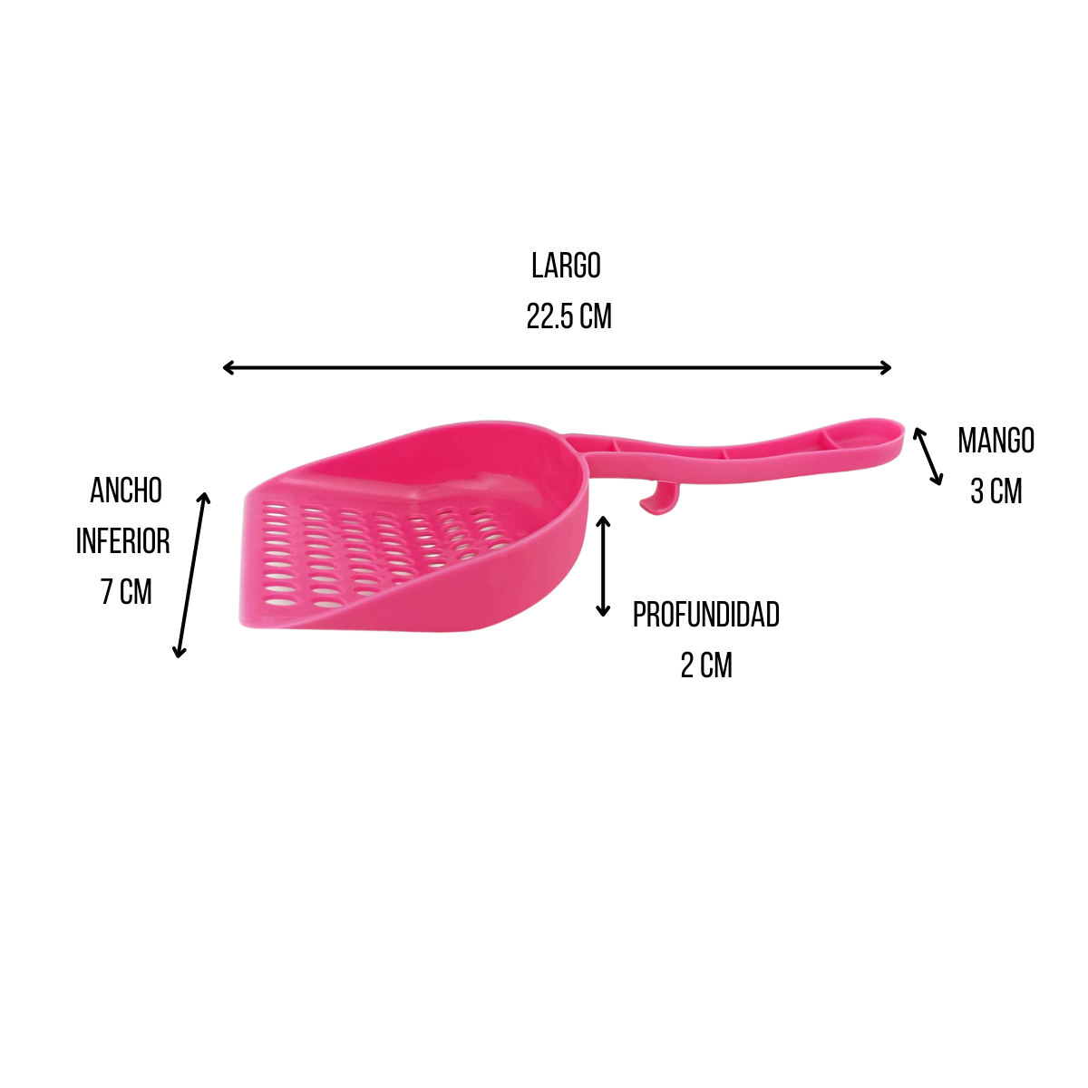 Pala Recogedora Chica de Heces de Mascota de Plástico 7 cm Rosa San Remo