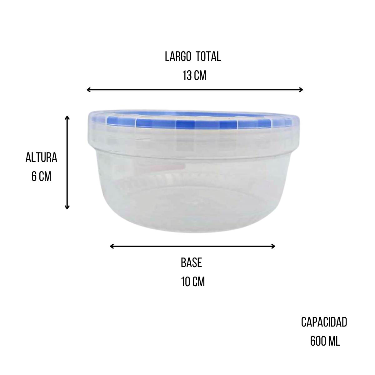 Recipiente de vidrio c/tapa Zassenhaus 600 ml.