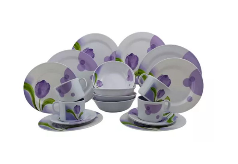 vajillademelaminadeplasticoredondaconblancoconfloresmorado.png